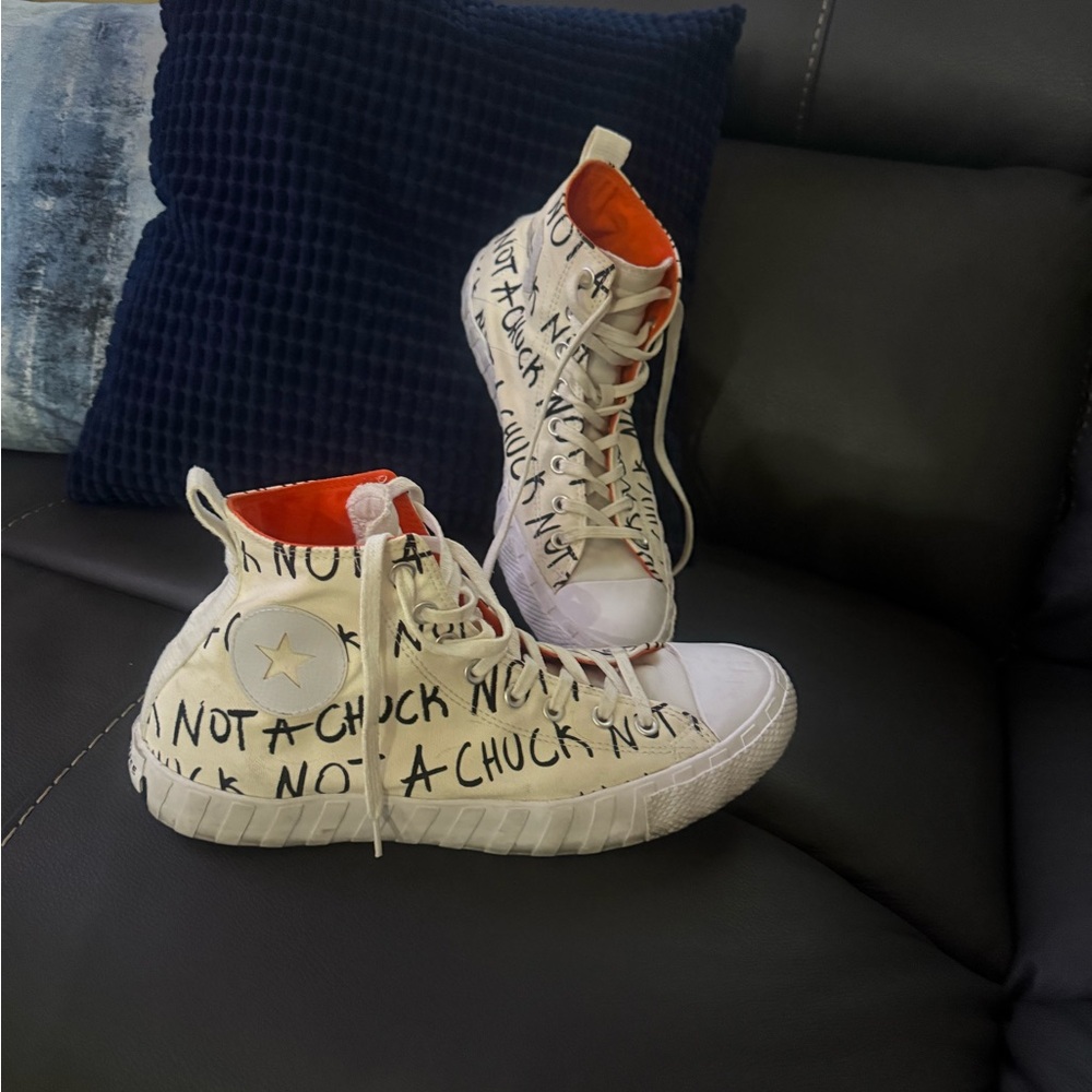 Converse Kids High-Top Sneakers - White and Orange